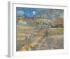 Landscape At Saint-Rémy - Enclosed Field With Peasant-Vincent Van Gogh-Framed Giclee Print