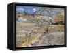 Landscape at Saint-Remy (The Plouged Field)-Vincent van Gogh-Framed Stretched Canvas