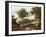 Landscape at Sunset with Drovers and Sheep on a Path-George Arnald-Framed Giclee Print