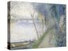 Landscape at the Edge of the Seine with the Pont D'Argenteuil-Pierre-Auguste Renoir-Stretched Canvas