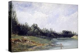 Landscape at the Edge of Water, C1823-1869-Paul Huet-Stretched Canvas