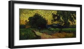 Landscape at Twilight-Vincent van Gogh-Framed Giclee Print