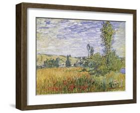 Landscape at Vetheuil-Claude Monet-Framed Art Print