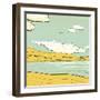 Landscape Background with Clouds and Mountains. Savage Scenery Vector Illustration Eps8.-Popmarleo-Framed Art Print