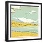 Landscape Background with Clouds and Mountains. Savage Scenery Vector Illustration Eps8.-Popmarleo-Framed Art Print