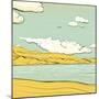 Landscape Background with Clouds and Mountains. Savage Scenery Vector Illustration Eps8.-Popmarleo-Mounted Art Print