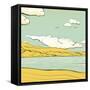 Landscape Background with Clouds and Mountains. Savage Scenery Vector Illustration Eps8.-Popmarleo-Framed Stretched Canvas