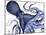 Landscape Blue Octopus-Fab Funky-Mounted Art Print