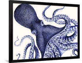 Landscape Blue Octopus-Fab Funky-Framed Art Print