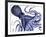 Landscape Blue Octopus-Fab Funky-Framed Art Print