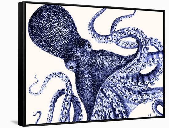 Landscape Blue Octopus-Fab Funky-Framed Stretched Canvas