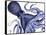 Landscape Blue Octopus-Fab Funky-Framed Stretched Canvas