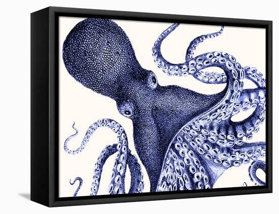 Landscape Blue Octopus-Fab Funky-Framed Stretched Canvas