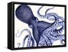 Landscape Blue Octopus-Fab Funky-Framed Stretched Canvas