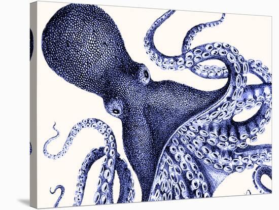 Landscape Blue Octopus-Fab Funky-Stretched Canvas