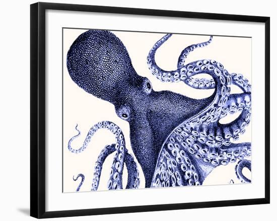 Landscape Blue Octopus-Fab Funky-Framed Art Print