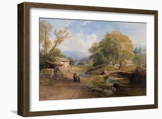 Landscape, Bridge and Figures-Thomas Miles Richardson-Framed Giclee Print