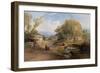 Landscape, Bridge and Figures-Thomas Miles Richardson-Framed Giclee Print