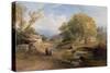 Landscape, Bridge and Figures-Thomas Miles Richardson-Stretched Canvas