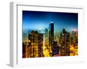 Landscape by Night, Misty Colors View, Times Square, Manhattan, New York, United States-Philippe Hugonnard-Framed Premium Photographic Print