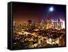 Landscape by Night of Manhattan-Philippe Hugonnard-Framed Stretched Canvas