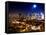 Landscape by Night of Manhattan-Philippe Hugonnard-Framed Stretched Canvas