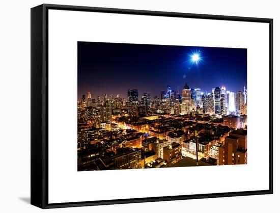 Landscape by Night of Manhattan-Philippe Hugonnard-Framed Stretched Canvas