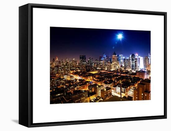 Landscape by Night of Manhattan-Philippe Hugonnard-Framed Stretched Canvas