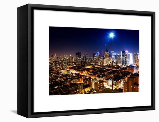 Landscape by Night of Manhattan-Philippe Hugonnard-Framed Stretched Canvas