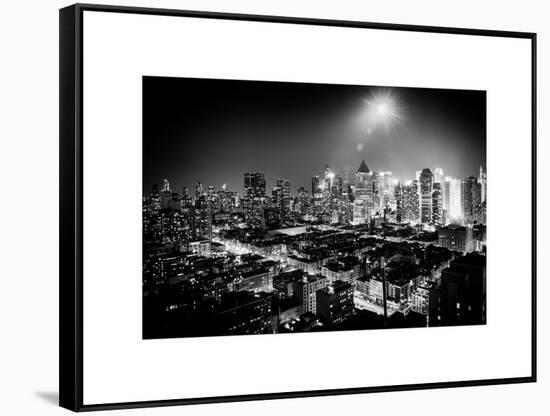 Landscape by Night of Manhattan-Philippe Hugonnard-Framed Stretched Canvas