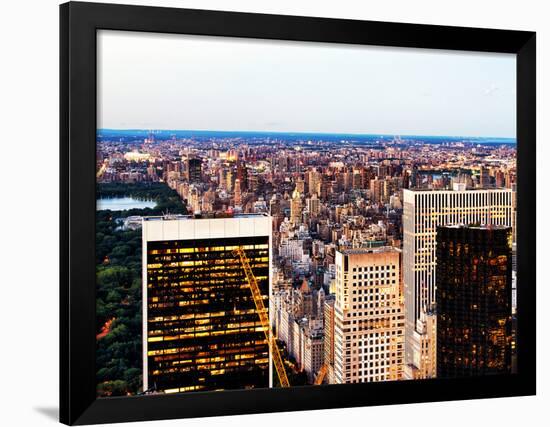 Landscape, Central Park with East Harlem and Upper East Side Manhattan Views at Sunset, New York-Philippe Hugonnard-Framed Photographic Print