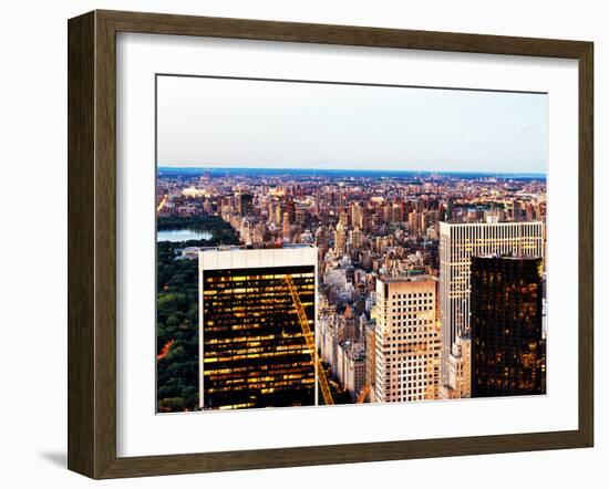 Landscape, Central Park with East Harlem and Upper East Side Manhattan Views at Sunset, New York-Philippe Hugonnard-Framed Premium Photographic Print