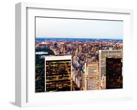 Landscape, Central Park with East Harlem and Upper East Side Manhattan Views at Sunset, New York-Philippe Hugonnard-Framed Premium Photographic Print