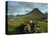 Landscape Containing Dry Stone Walls and a Small Settlement, Faroe Islands, Denmark, Europe-Woolfitt Adam-Stretched Canvas