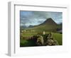 Landscape Containing Dry Stone Walls and a Small Settlement, Faroe Islands, Denmark, Europe-Woolfitt Adam-Framed Photographic Print