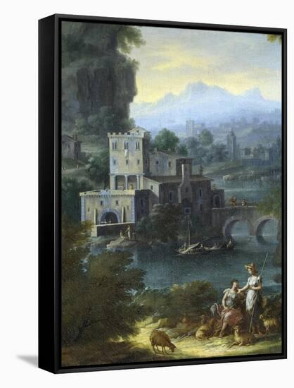 Landscape, Detail from Painting-Domenico Pecchio-Framed Stretched Canvas