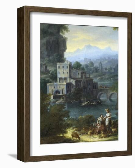 Landscape, Detail from Painting-Domenico Pecchio-Framed Giclee Print