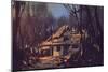 Landscape Digital Painting of Ruined House in the Forest-Tithi Luadthong-Mounted Art Print