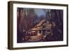 Landscape Digital Painting of Ruined House in the Forest-Tithi Luadthong-Framed Premium Giclee Print