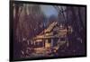 Landscape Digital Painting of Ruined House in the Forest-Tithi Luadthong-Framed Art Print