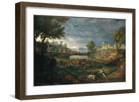 Landscape During a Thunderstorm with Pyramus and Thisbe-Nicolas Poussin-Framed Giclee Print