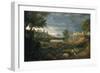 Landscape During a Thunderstorm with Pyramus and Thisbe-Nicolas Poussin-Framed Giclee Print