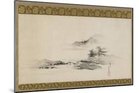 Landscape, Edo Period, C.1801-02 (Ink and Colour on Paper Mounted as Hanging Scroll)-Katsushika Hokusai-Mounted Premium Giclee Print