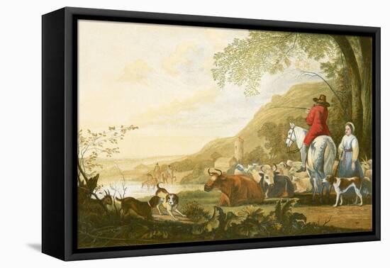 Landscape - Evening-Aelbert Cuyp-Framed Stretched Canvas