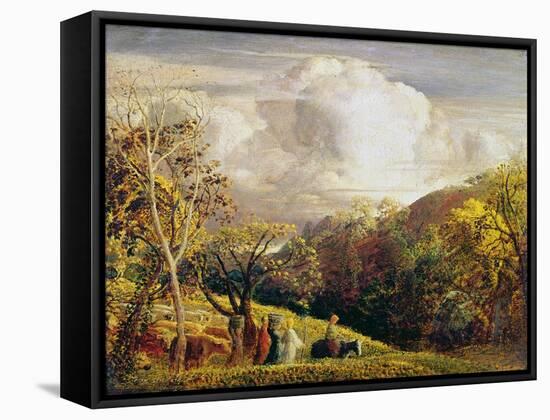 Landscape, Figures and Cattle-Samuel Palmer-Framed Stretched Canvas