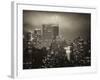 Landscape Foggy Night in Manhattan with the New Yorker Hotel View-Philippe Hugonnard-Framed Photographic Print