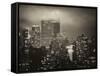 Landscape Foggy Night in Manhattan with the New Yorker Hotel View-Philippe Hugonnard-Framed Stretched Canvas