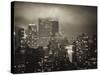 Landscape Foggy Night in Manhattan with the New Yorker Hotel View-Philippe Hugonnard-Stretched Canvas