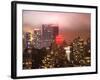 Landscape Foggy Night in Manhattan with the New Yorker Hotel View-Philippe Hugonnard-Framed Photographic Print