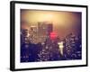 Landscape Foggy Night in Manhattan with the New Yorker Hotel View-Philippe Hugonnard-Framed Photographic Print